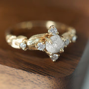 Raw unpolished diamond ring